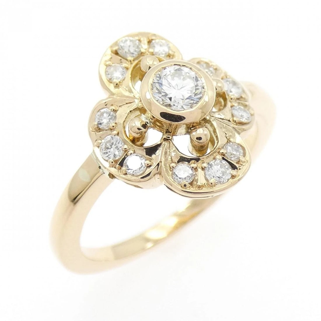 K18YG DIAMOND RING: K18YG Diamond Ring Brand: Unbranded Type/Style: Diamond Ring Material: K18YG, Main Stone Natural Color: Yellow gold Size: US 5 1/4 Accessories: None Accessories Notice: When purchasing pre-owned