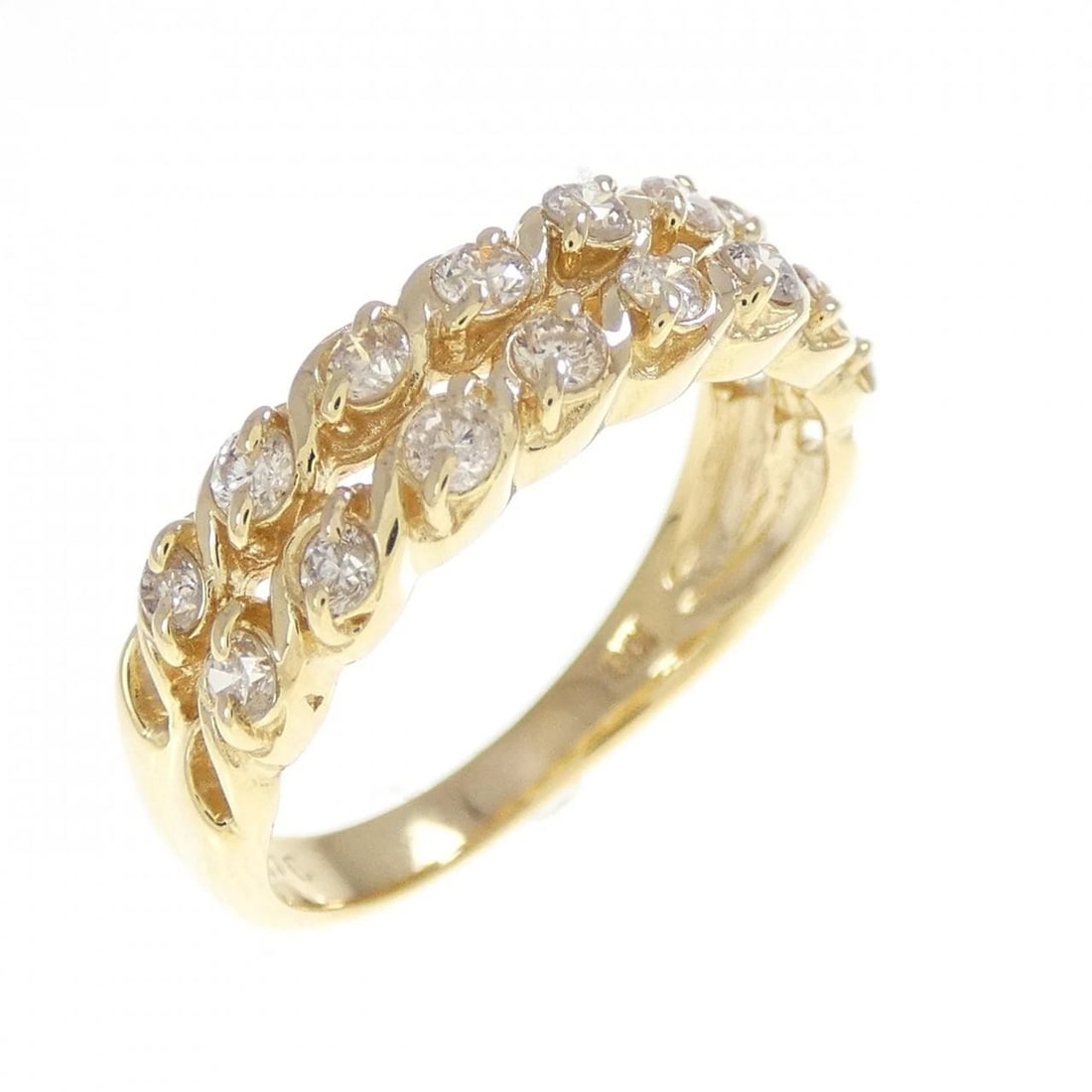 K18YG DIAMOND RING: K18YG Diamond Ring Brand: Unbranded Type/Style: Diamond Ring Material: 18K Yellow Gold, Main Stone Natural Color: Yellow Gold Size: US 5 1/2 Accessories: None Accessories Notice: When purchasing