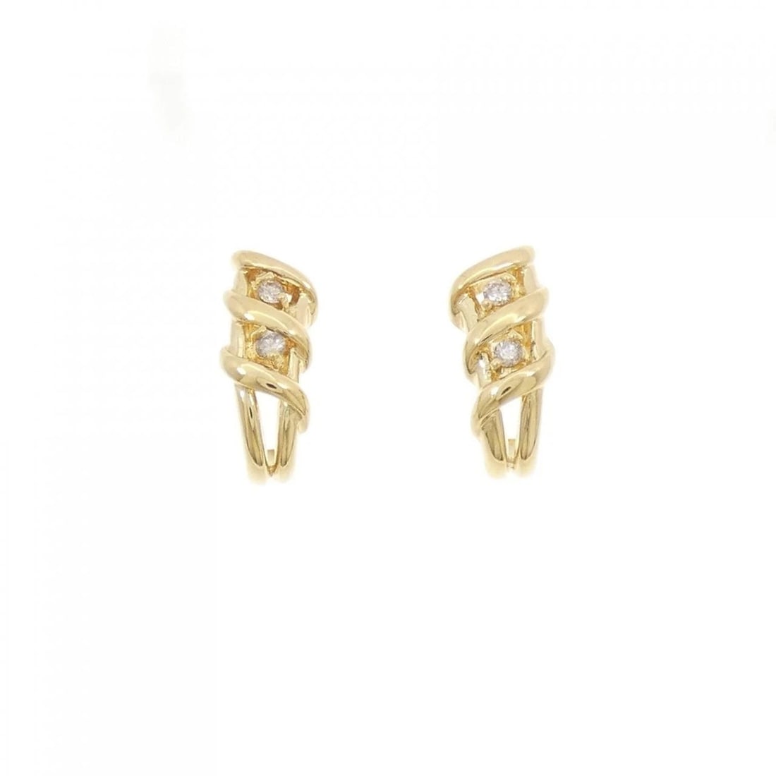 K18YG DIAMOND PIERCE: K18YG Diamond Pierce Brand: Unbranded Type/Style: Diamond Pierce/Earring Material: K18YG, Main Stone Natural Color: Yellow gold Size: Actual Size Approx. height x width: 14.5mm x 6.4mm Accessories: