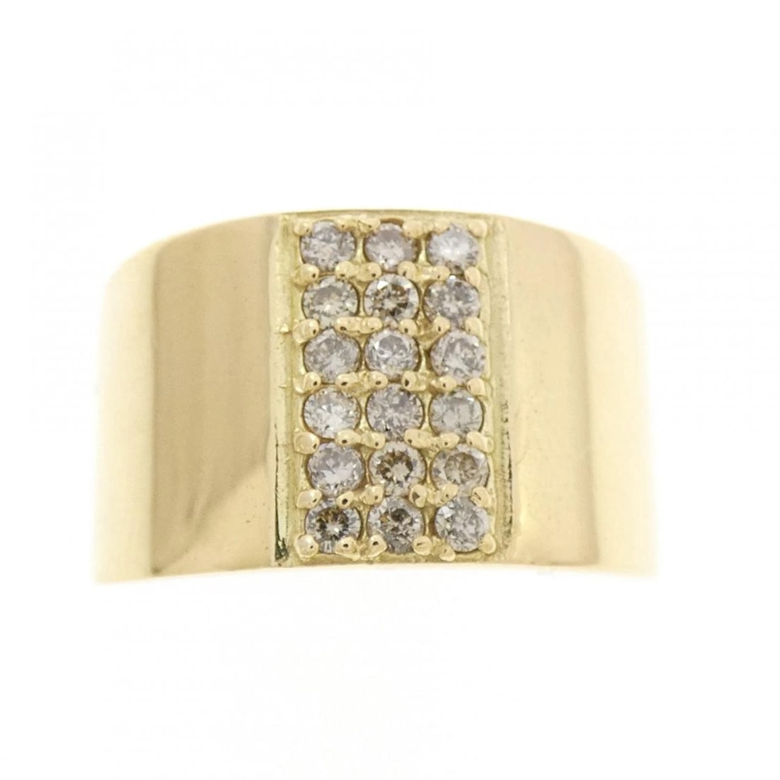 K18YG DIAMOND RING: K18YG Diamond Ring Brand: Unbranded Type/Style: Diamond Ring Material: K18YG, Main Stone Natural Color: Yellow Gold Size: US 5 1/4 Accessories: None Accessories Notice: When purchasing pre-owned