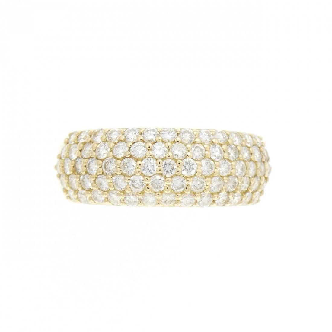 K18YG PAVE DIAMOND RING: K18YG Pave Diamond Ring Brand: Unbranded Type/Style: Diamond Ring Material: 18K Yellow Gold, Main Stone Natural Color: Yellow Gold Size: US 6 Accessories: None Accessories Notice: When purchasing