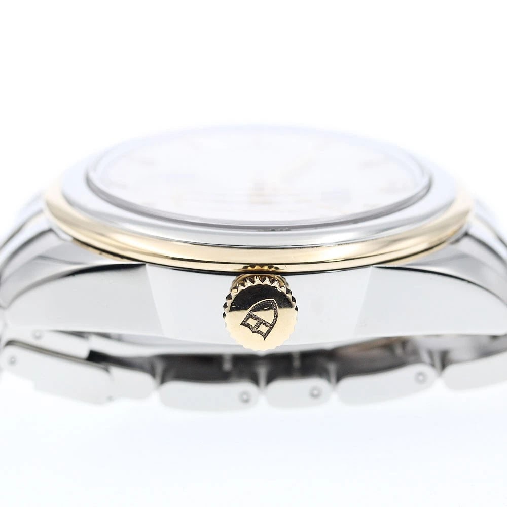 TUDOR GLAMOR DATE SILVER AUTOMATIC WATCH - 4