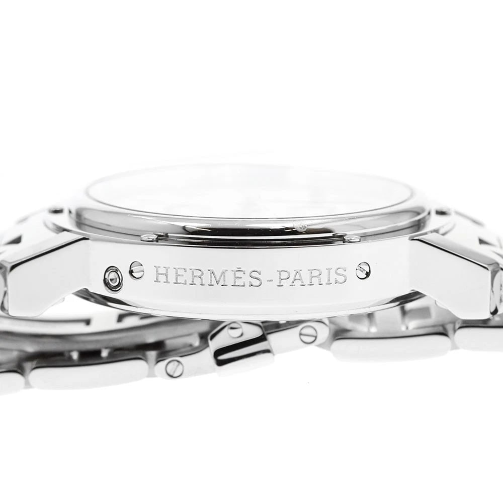 HERMES CLIPPER DATE WHITESILVER AUTOMATIC WATCH - 5