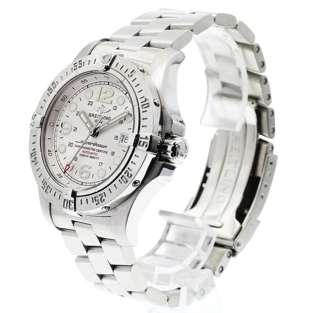 BREITLING SUPER OCEAN DATE SILVER AUTOMATIC WATCH - 2