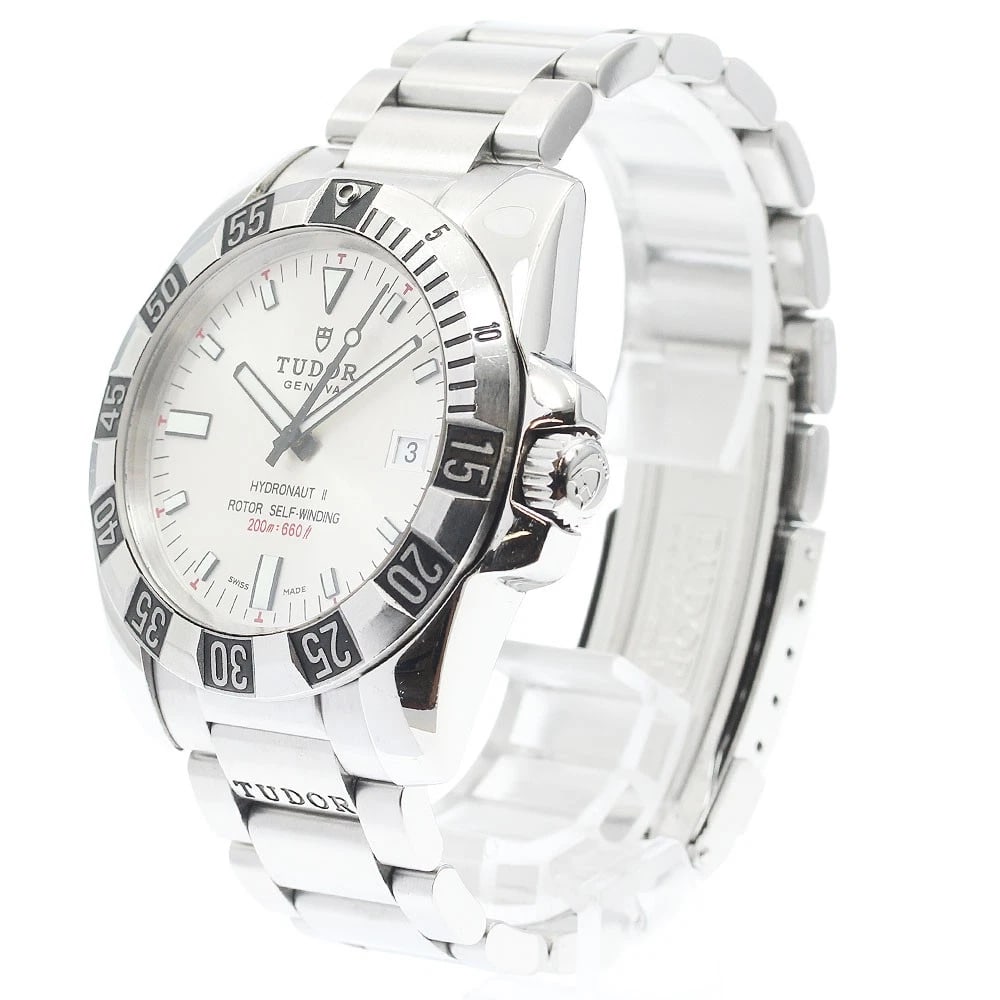TUDOR HYDRO DATE SILVER AUTOMATIC WATCH - 2