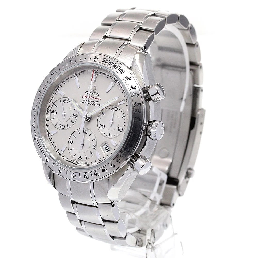 OMEGA SPEEDMASTER DATE SILVER AUTOMATIC WATCH - 2