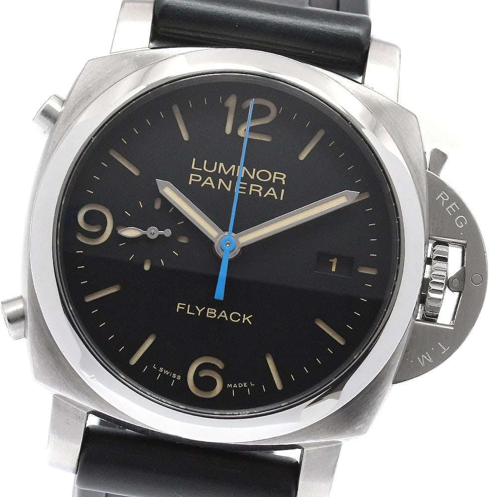 PANERAI LUMINOR CHRONOGRAPH BLACK AUTOMATIC WATCH: PANERAI Luminor Chronograph Black Automatic Watch Brand: PANERAI Type/Style: Wristwatch Material: Band Material Rubber, Case Material Stainless Steel Color: Dial Color black Band Color black Case