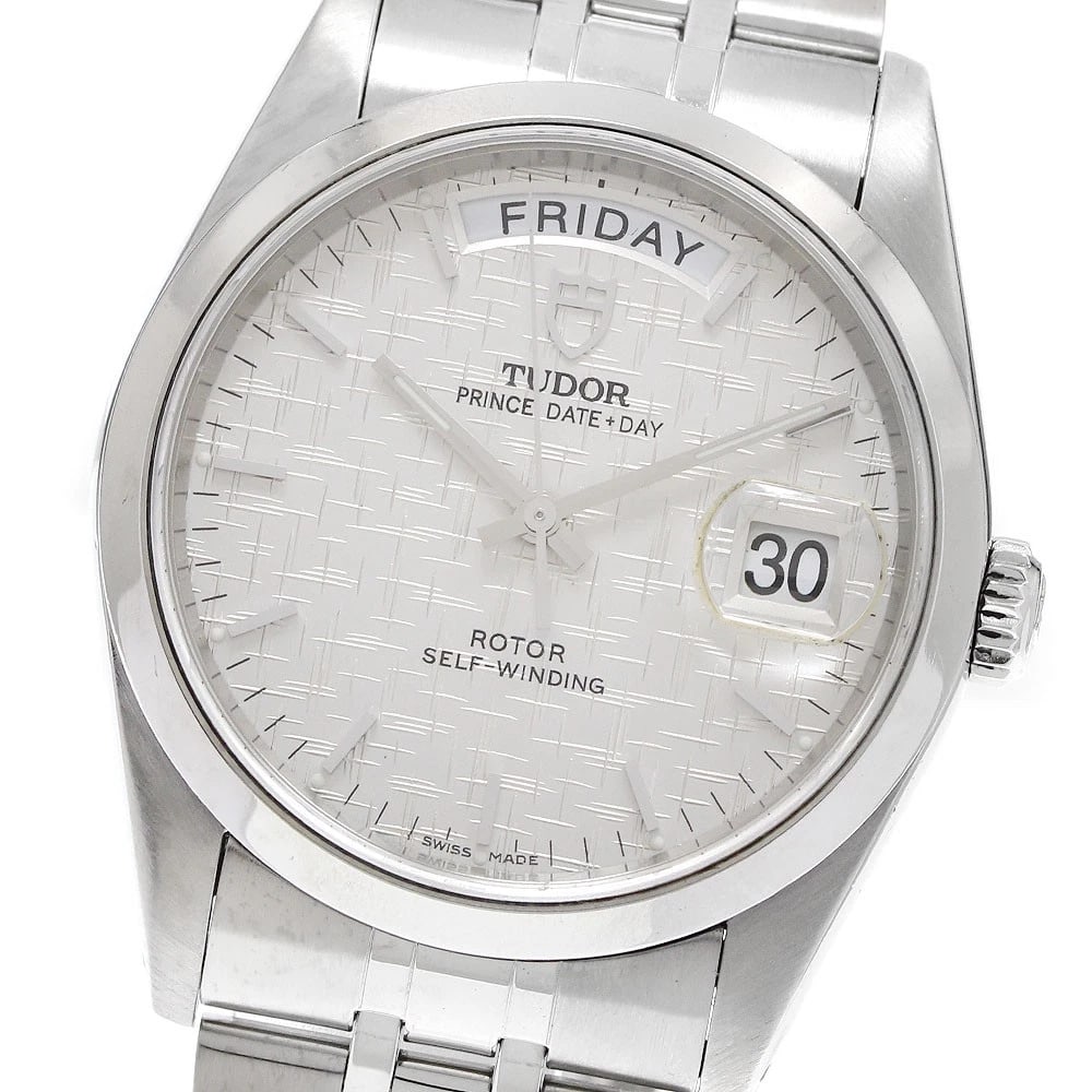 TUDOR PRINCE DATE SILVER AUTOMATIC WATCH: TUDOR Prince Date Silver Automatic Watch Brand: TUDOR Type/Style: Wristwatch Material: Band Material Stainless Steel, Case Material Stainless Steel Color: Case Color Silver Band Color Silver Dial