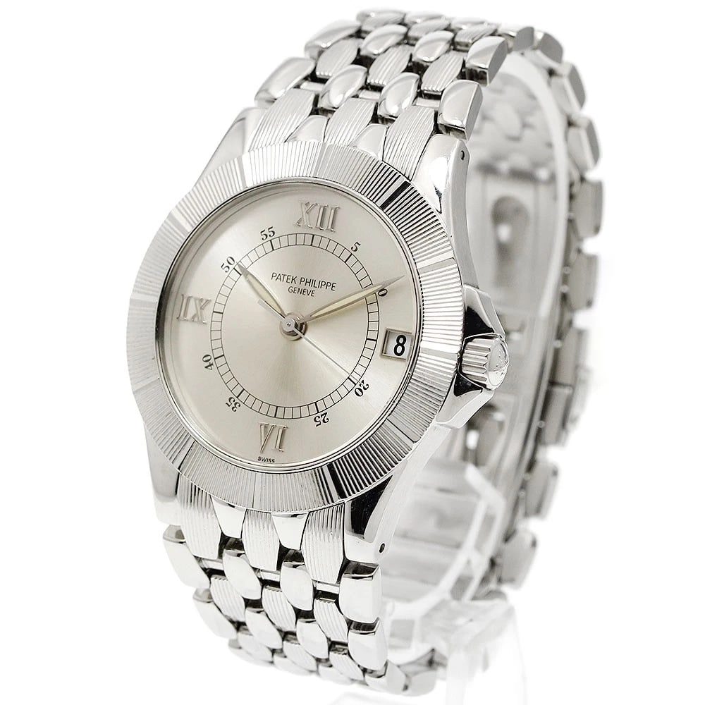 PATEK PHILIPPE DATE SILVER AUTOMATIC WATCH - 2