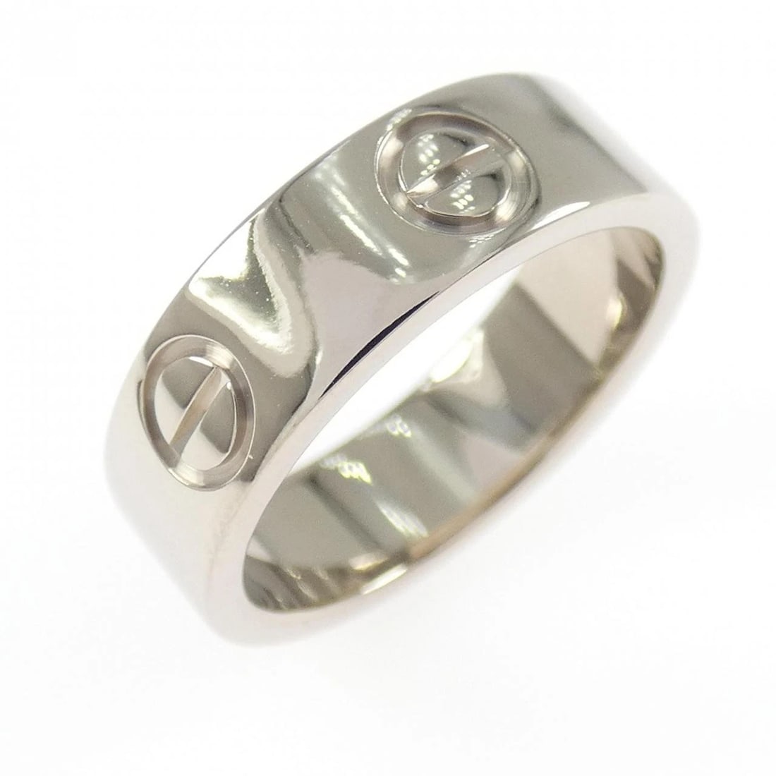 CARTIER LOVE RING: Cartier Love Ring Brand: CARTIER Type/Style: Cartier Ring Material: 750 white gold, Color: White gold Size: US 4 3/4 Accessories: None Accessories Notice: When purchasing pre-owned goods,