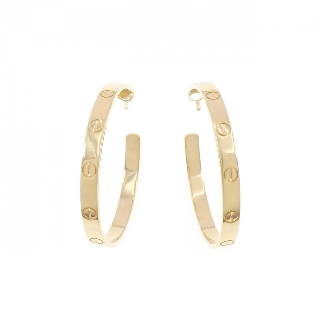 CARTIER LOVE PIERCE: Cartier Love Pierce Brand: CARTIER Type/Style: Cartier Pierce/Earring Material: 750 yellow gold, Color: yellow gold Size: Actual Size Approximate dimensions (height x width): 34.6mm x 3.5mm