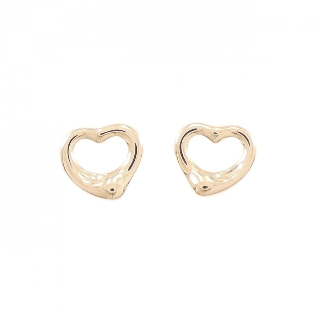 TIFFANY & CO. OPEN HEART PIERCE: TIFFANY & Co. Open Heart Pierce Brand: TIFFANY&Co. Type/Style: TIFFANY&Co. Pierce/Earring Material: 750 Pink Gold, Color: Pink Gold Size: Actual Size Approx. height x width: 9.9mm x 11.0mm