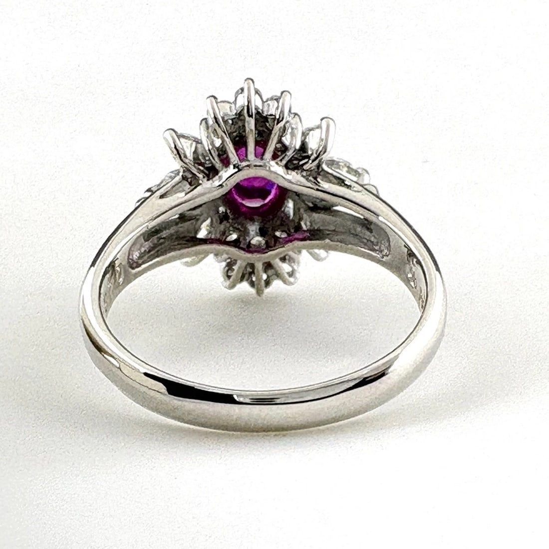 RUBY DESIGN RING PLATINUM RING MELEE DIAMOND - 3