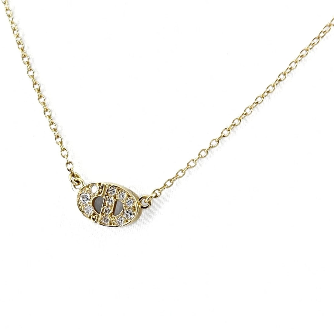 CHRISTIAN DIOR MELEE DIAMOND NECKLACE YELLOWGOLD PENDANT: Christian Dior melee diamond Necklace YellowGold Pendant Brand: Christian Dior Type/Style: Necklace Material: 750 YG, Color: Yellow Size: Chain / code 41cm(16.1") Chain width 1.1mm(0.0") Pendant size