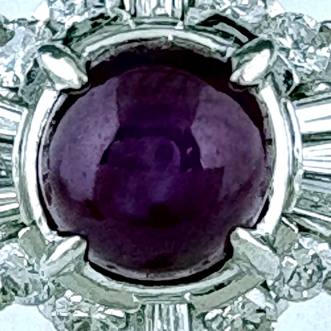 RUBY DESIGN RING PLATINUM RING MELEE DIAMOND - 2