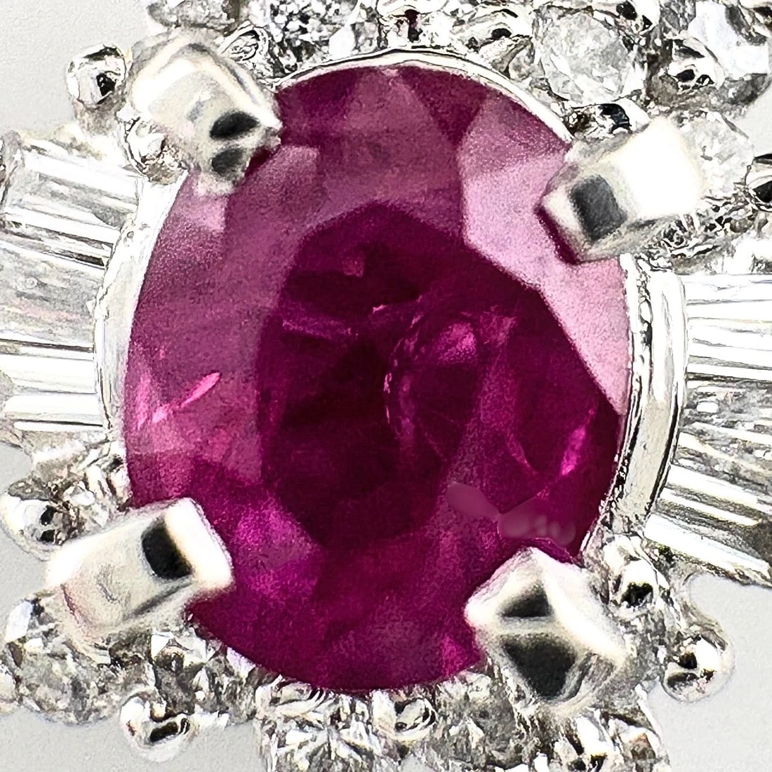 RUBY DESIGN NECKLACE PLATINUM PENDANT - 2