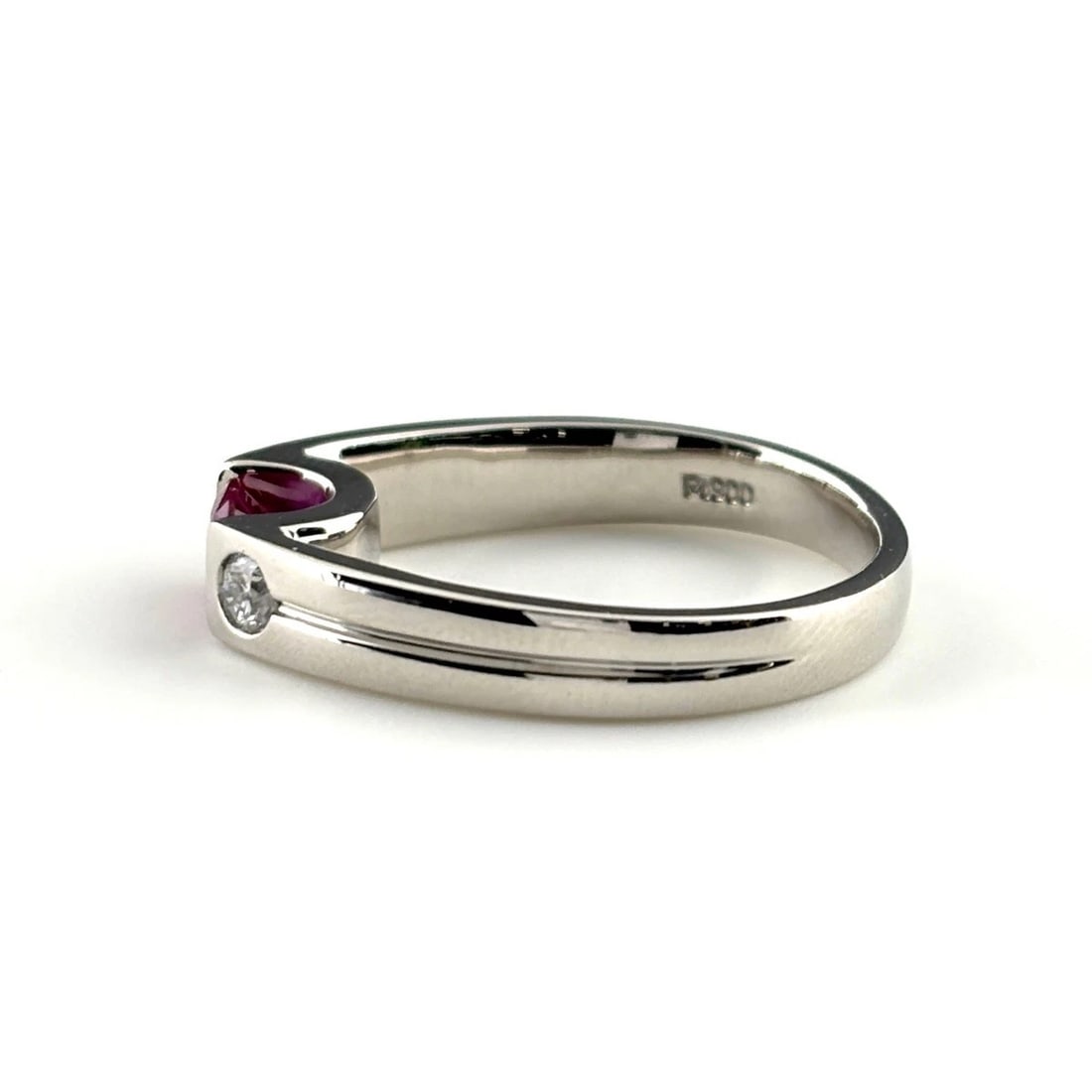 RUBY DESIGN RING PLATINUM RING MELEE DIAMOND - 3