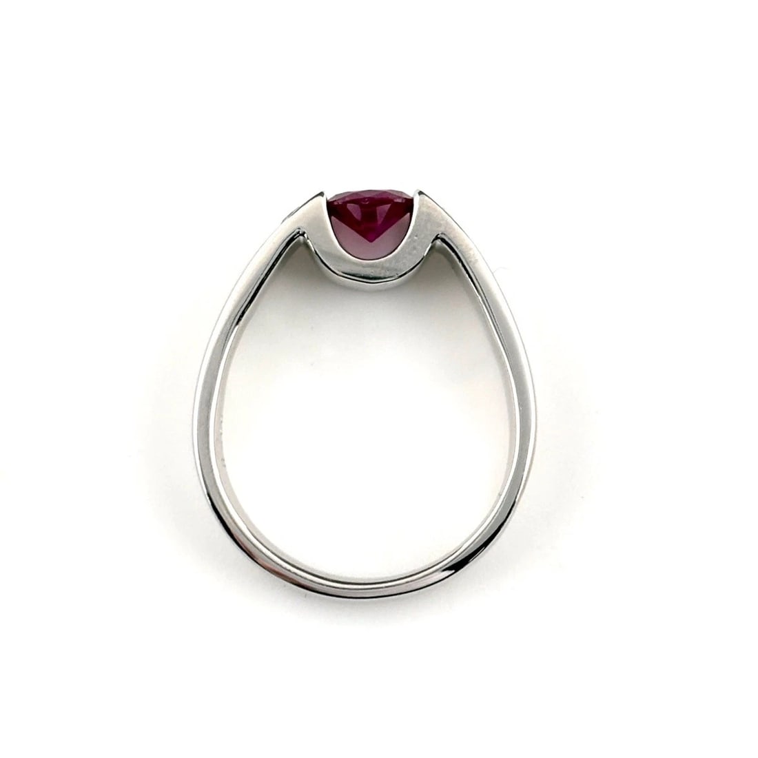 RUBY DESIGN RING PLATINUM RING MELEE DIAMOND - 5