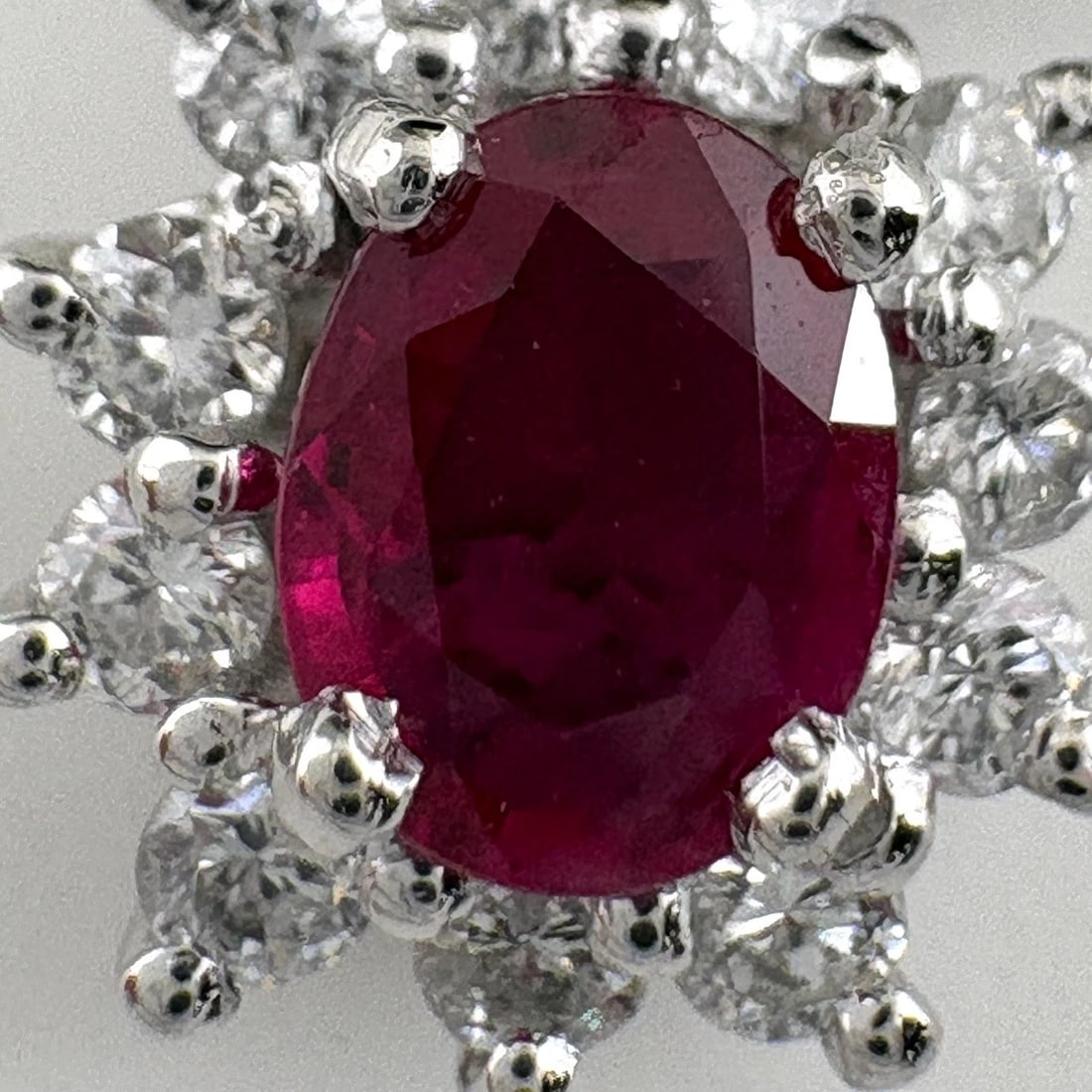RUBY DESIGN PLATINUM PENDANT NECKLACE - 2