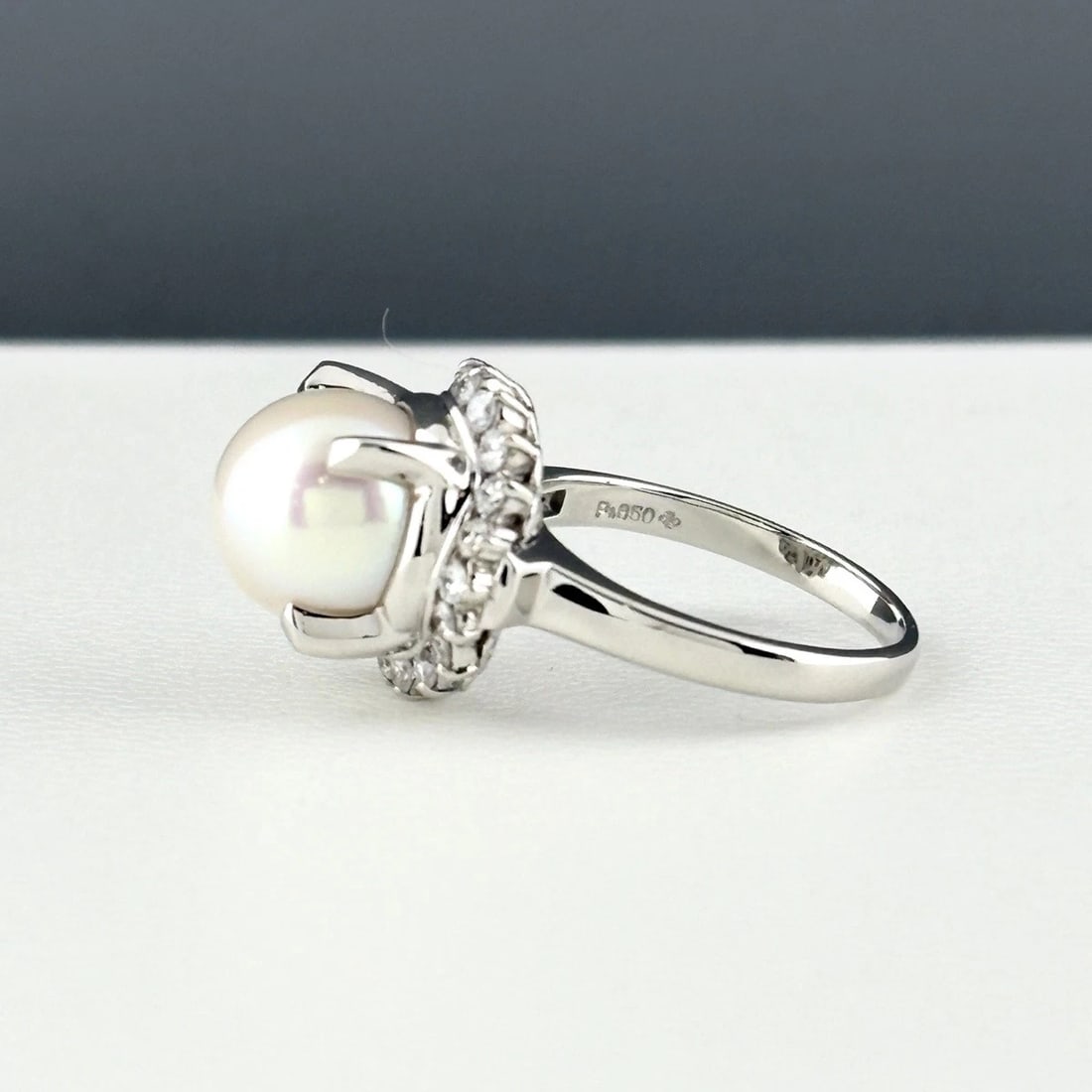 PEARL DESIGN RING PLATINUM RING - 3