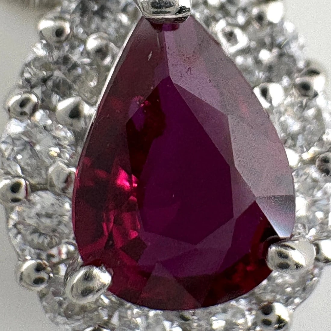 RUBY DESIGN NECKLACE PLATINUM PENDANT - 2