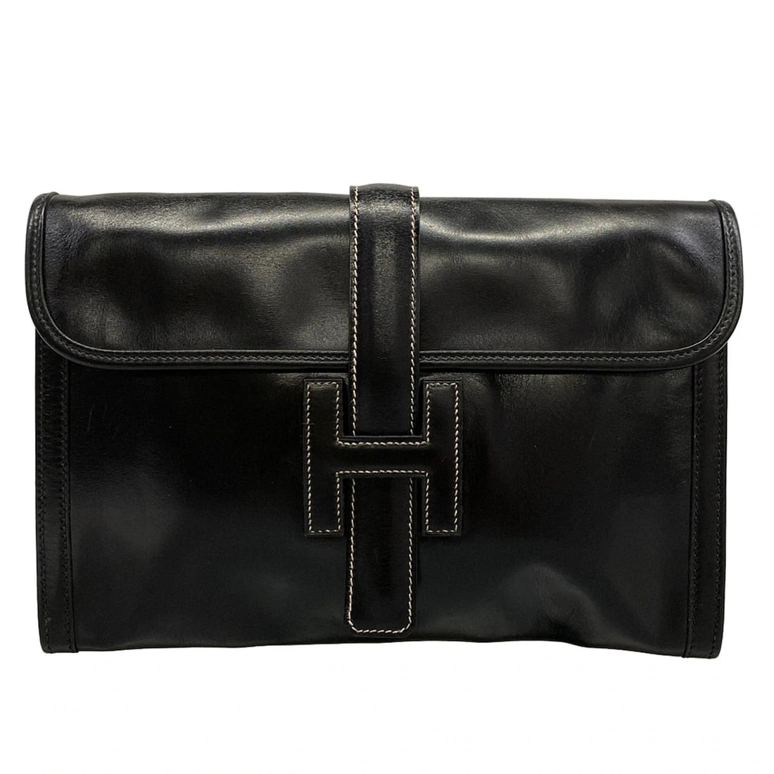 HERMES BLACK BOX CALF CIRCLE S CLUTCH BAG: HERMES Black Box Calf Circle S Clutch Bag Brand: HERMES Type/Style: Clutch Bag Material: Exterior Material Box Calf Color: Exterior Color Black Size: Height : 7.87 inch (20 cm) Width : 11.42 inch (29 