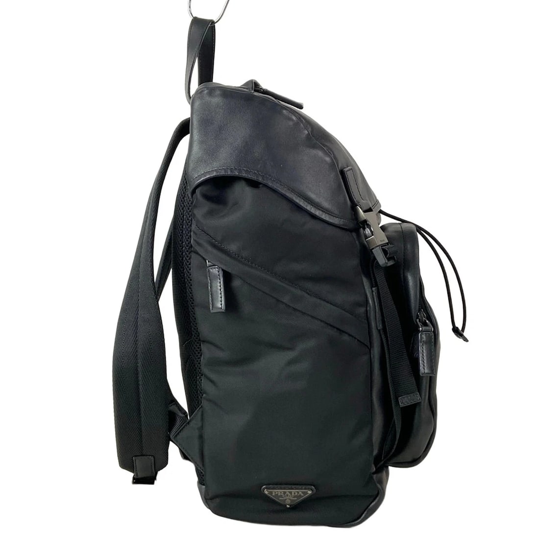 PRADA BLACK LEATHER NYLON BACKPACK - 2