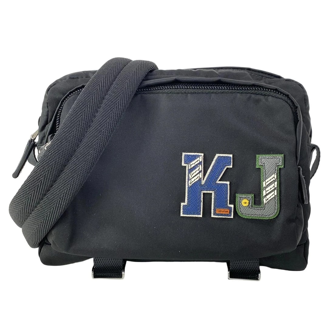 PRADA BLACK NAVY MULTI NYLON LEATHER SHOULDER BAG: PRADA Black Navy Multi Nylon Leather Shoulder Bag Brand: PRADA Type/Style: Shoulder Bag Material: Exterior Material Nylon, Leather Color: Exterior Color Black, Navy, Multi Size: Height : 5.91 inch (15