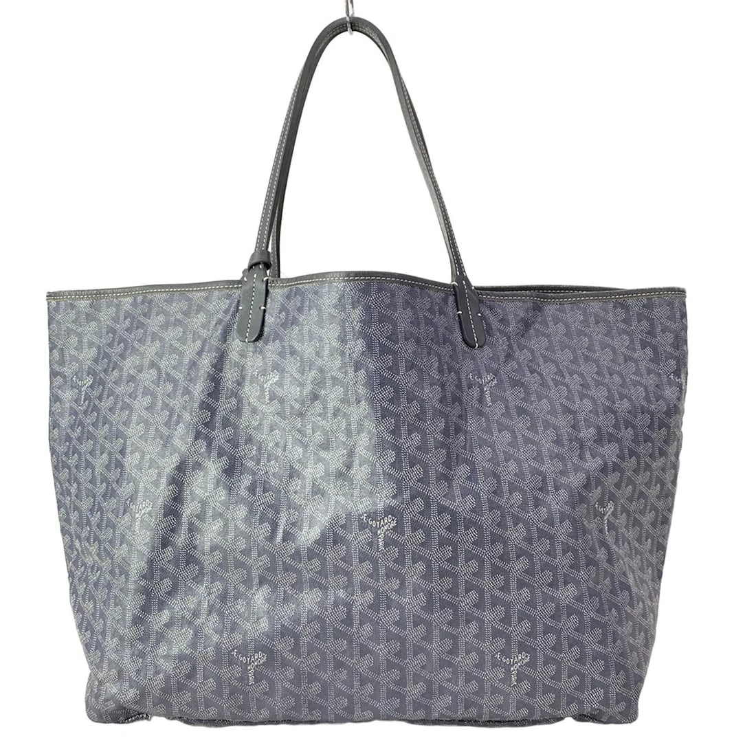 GOYARD SAINT LOUIS GRAY COATED CANVAS LEATHER TOTE BAG: GOYARD Saint Louis Gray Coated Canvas Leather Tote Bag Brand: GOYARD Type/Style: Tote Bag Material: Exterior Material Coated Canvas, Leather Color: Exterior Color Gray Size: Height : 12.4 inch (31.5 c
