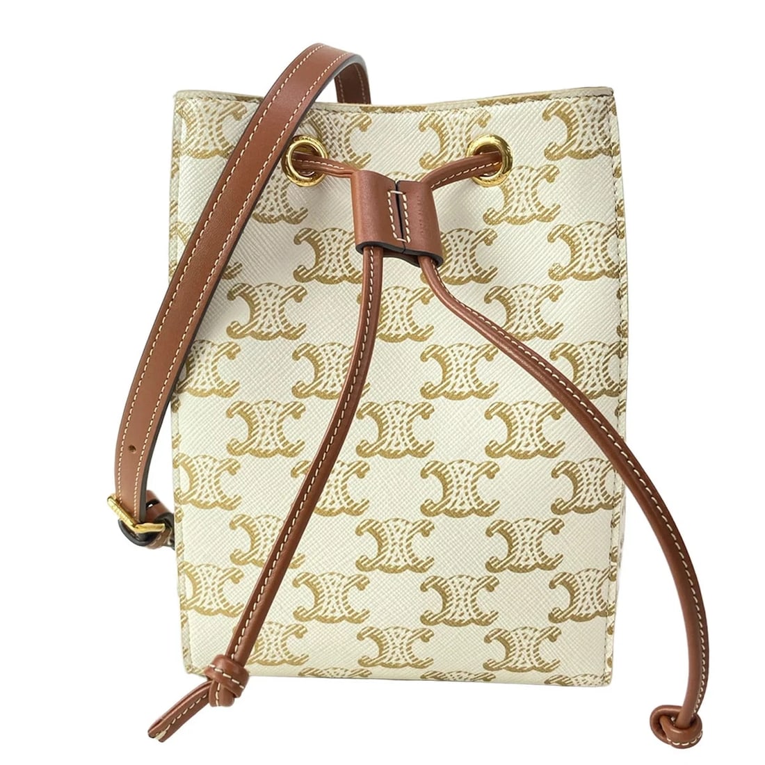 CELINE MICRO SAILOR CALF LEATHER: CELINE Micro Sailor Calf Leather Brand: CELINE Type/Style: Shoulder Bag Material: Exterior Material Triomphe Canvas, Calf Leather Color: Exterior Color Cream, Brown Size: Height : 6.89 inch (17.5 cm) 