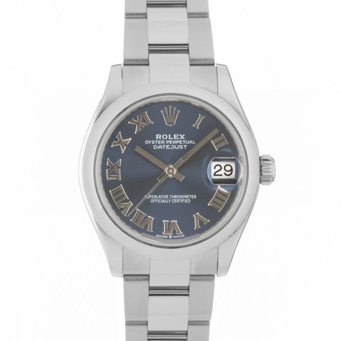 ROLEX DATEJUST BLUE OYSTER STAINLESS STEEL WATCH: ROLEX Datejust Blue Oyster Stainless Steel Watch Brand: ROLEX Type/Style: Wristwatch Material: Band Material Stainless Steel, Case Material Stainless Steel Color: Band Color Silver, Dial Color none, C