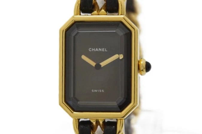 CHANEL WATCH PREMIERE L GP WRIST WATCH WOMEN WATCH: CHANEL watch Premiere L GP Wrist watch Women Watch Brand: CHANEL Type/Style: Wristwatch Material: Stainless steel/GP/Leather/Mineral glass Color: Dial Color Color gold x black dial Size: Case: Approx.