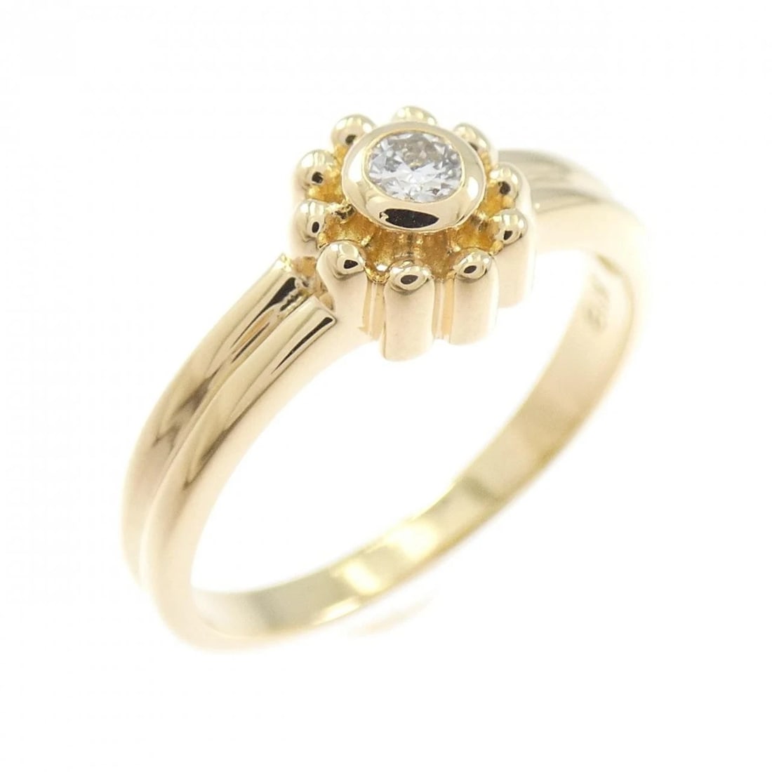 K18YG DIAMOND RING: K18YG Diamond Ring Brand: Unbranded Type/Style: Diamond Ring Material: K18YG, Color: Yellow Gold Size: US 5 3/4 Accessories: None Accessories Notice: When purchasing pre-owned goods, please refer to
