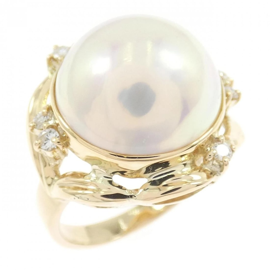 K18YG MABE PEARL RING (1 of 2)