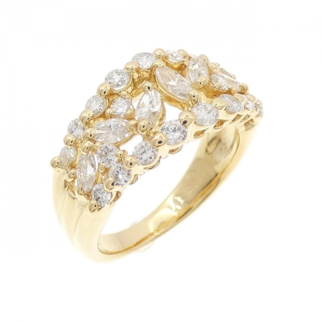K18YG DIAMOND RING: K18YG Diamond Ring Brand: Unbranded Type/Style: Diamond Ring Material: K18YG, Main Stone Natural Color: Yellow Gold Size: US 5 1/4 Accessories: None Accessories Notice: When purchasing pre
