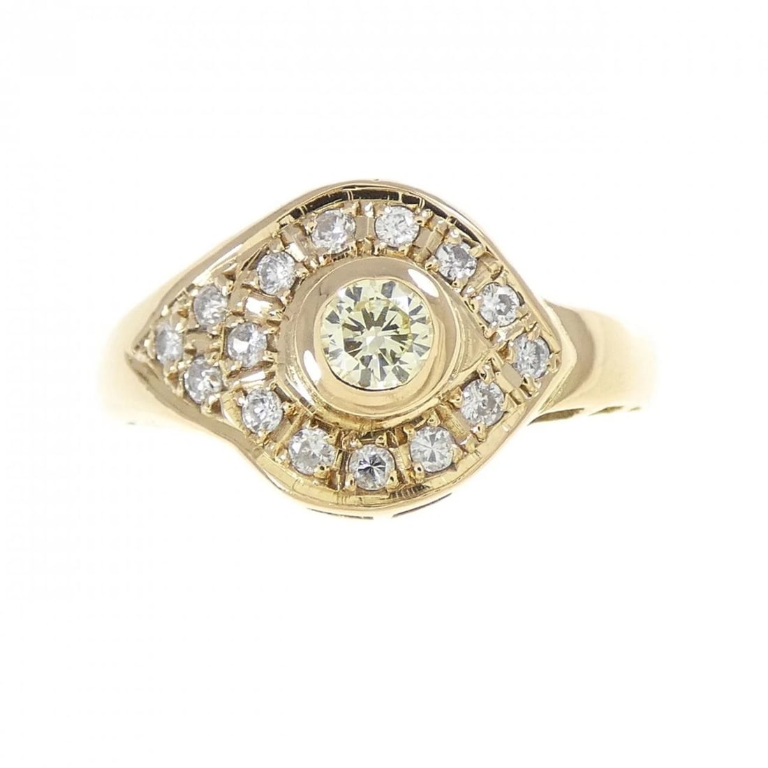 K18YG DIAMOND RING: K18YG Diamond Ring Brand: Unbranded Type/Style: Diamond Ring Material: 18K Yellow Gold, Main Stone Natural Color: Yellow Gold Size: US 5 3/4 Accessories: None Accessories Notice: When purchasing