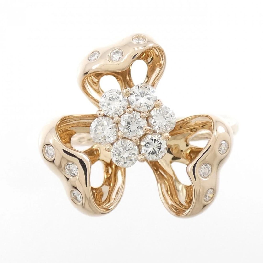 K18PG FLOWER DIAMOND RING - 2