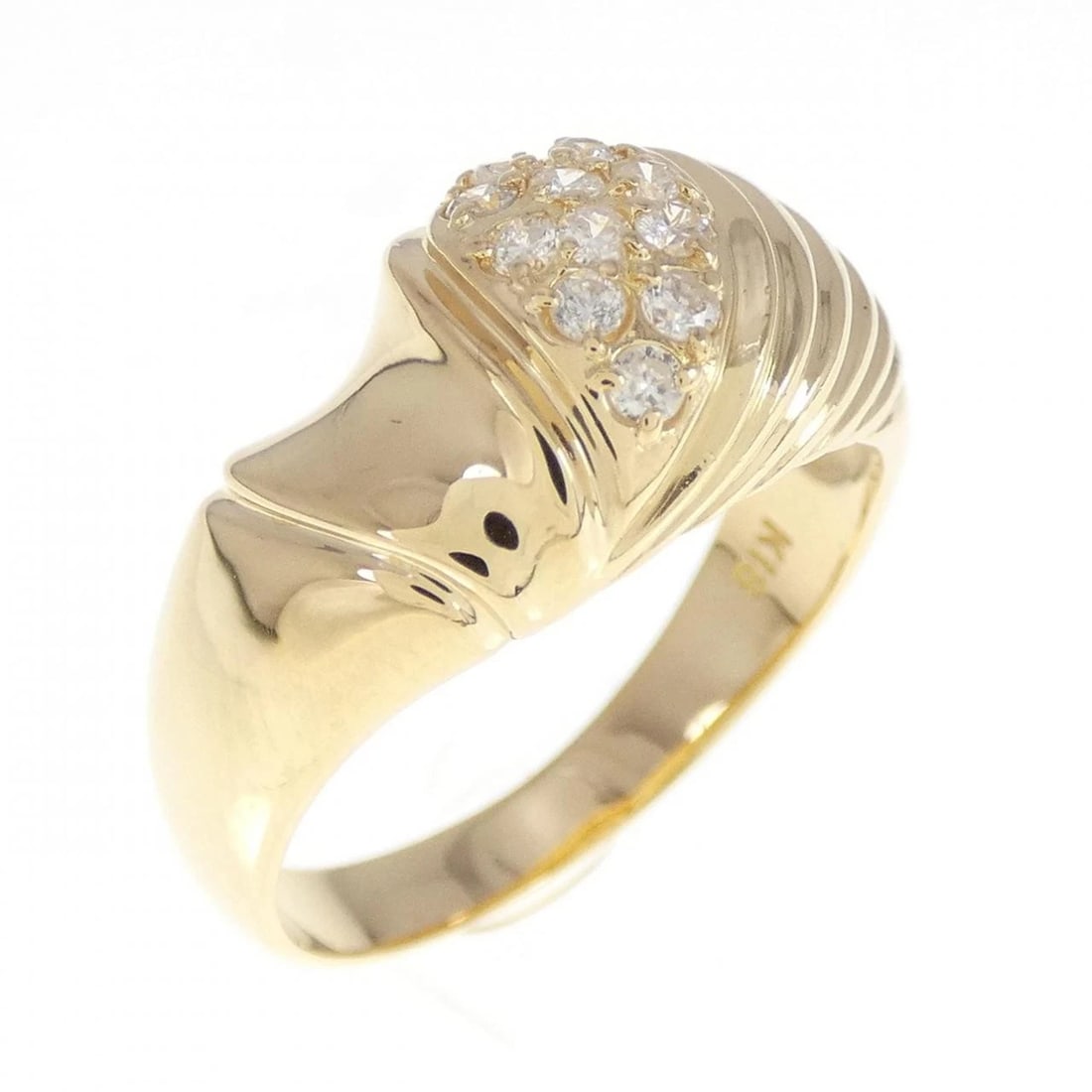 K18YG DIAMOND RING: K18YG Diamond Ring Brand: Unbranded Type/Style: Diamond Ring Material: K18YG, Color: Yellow Gold Size: US 5 1/2 Accessories: None Accessories Notice: When purchasing pre-owned goods, please refer to