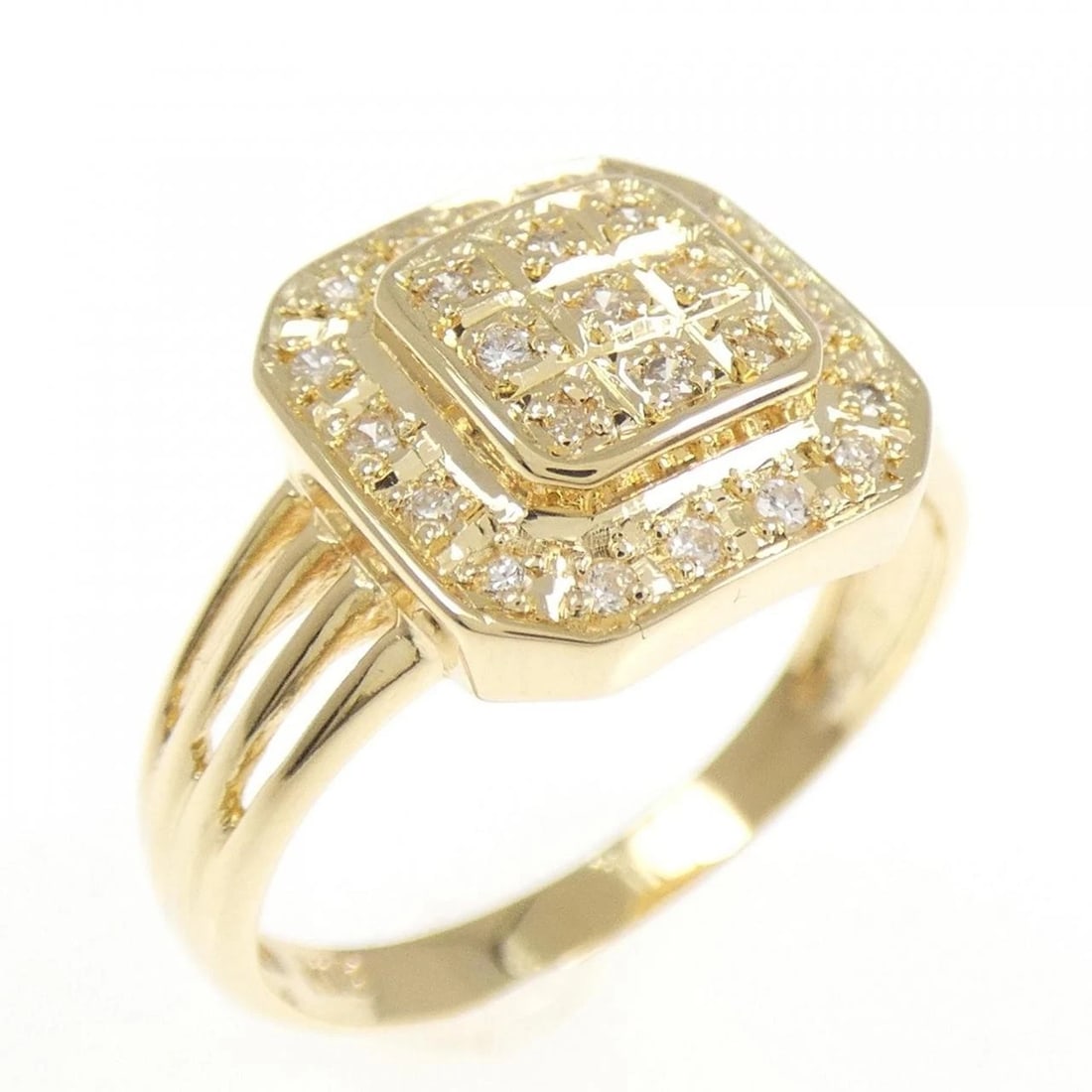 K18YG DIAMOND RING: K18YG Diamond Ring Brand: Unbranded Type/Style: Diamond Ring Material: 18K Yellow Gold, Main Stone Natural Color: Yellow Gold Size: US 7 Accessories: None Accessories Notice: When purchasing