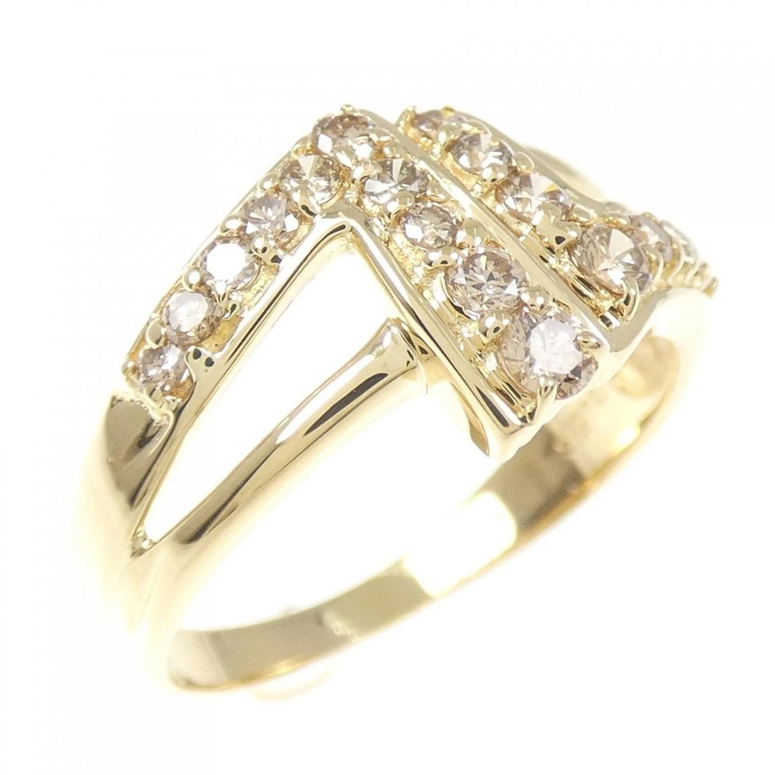 K18YG DIAMOND RING: K18YG Diamond Ring Brand: Unbranded Type/Style: Diamond Ring Material: 18K Yellow Gold, Main Stone Natural Color: Yellow Gold Size: US 7 3/4 Accessories: None Accessories Notice: When purchasing