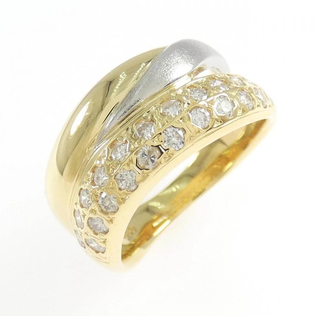 K18YG/PT850 DIAMOND RING: K18YG/PT850 Diamond Ring Brand: Unbranded Type/Style: Diamond Ring Material: K18YG/PT850, Main Stone Natural Color: YG,silver Size: US 6 1/2 Accessories: None Accessories Notice: When purc