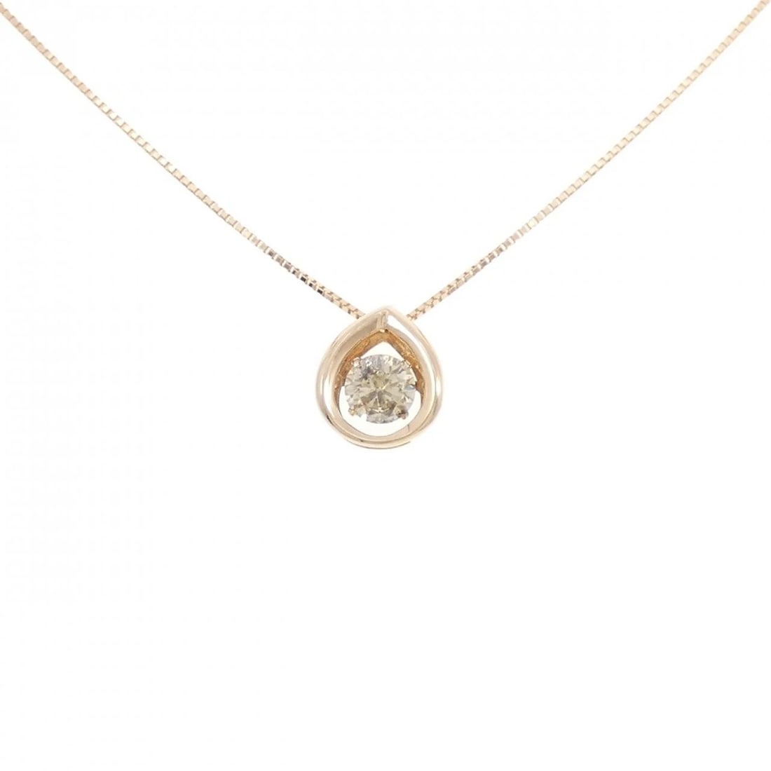 K18PG DIAMOND NECKLACE: K18PG Diamond Necklace Brand: Unbranded Type/Style: Diamond Necklace Material: 18k Pink Gold, Color: Pink Gold Size: Actual Size Pendant length approx. x width approx.: 10.4mmx9.0mm Chain maximum