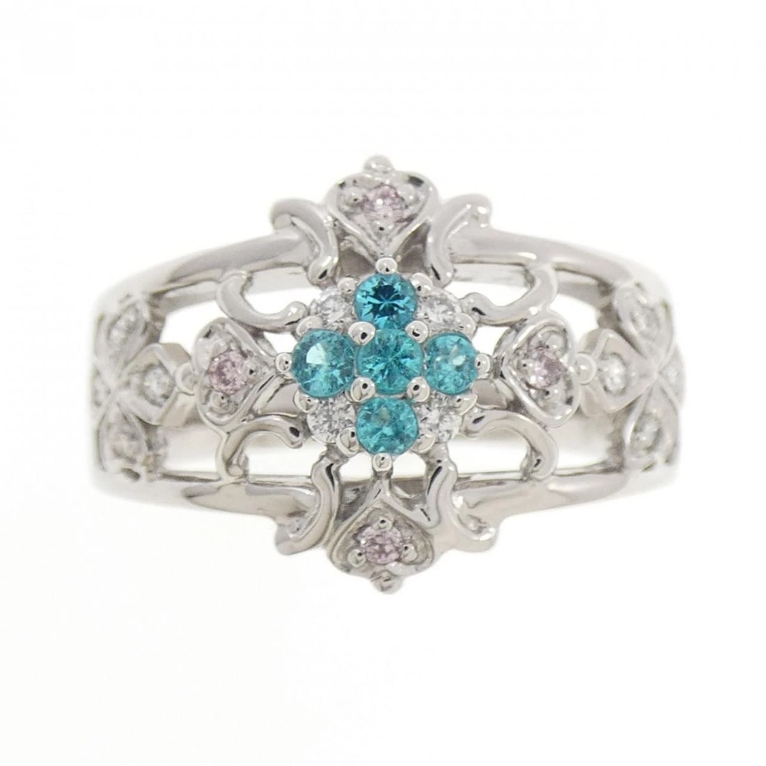 K18WG TOURMALINE RING: K18WG Tourmaline Ring Brand: Unbranded Type/Style: Ring Material: K18WG, Main Stone TourmalineSecondary Stone Diamond Color: White gold Size: US 5 3/4 Accessories: None Accessories Notice: When