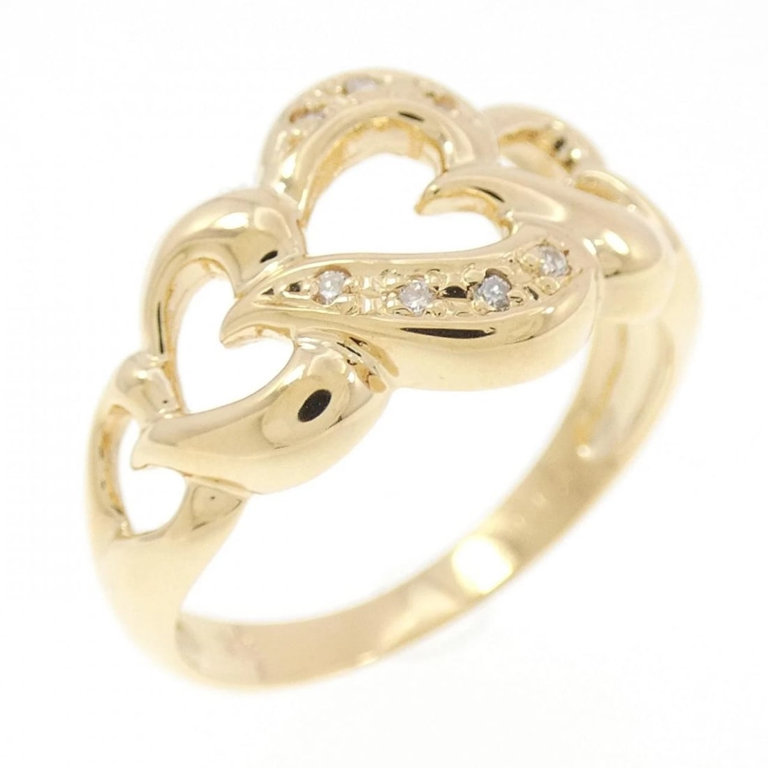 K18YG HEART DIAMOND RING: K18YG Heart Diamond Ring Brand: Unbranded Type/Style: Diamond Ring Material: K18YG, Color: Yellow gold Size: US 6 1/2 Accessories: None Accessories Notice: When purchasing pre-owned goods, please