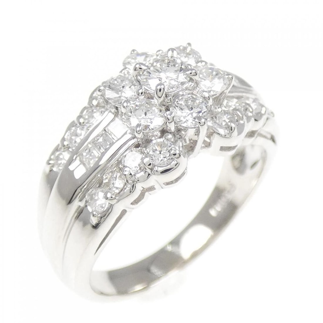 PT DIAMOND RING: PT Diamond Ring Brand: Unbranded Type/Style: Diamond Ring Material: PT, Color: Silver Size: US 6 Accessories: None Accessories Notice: When purchasing pre-owned goods, please refer to the photos of