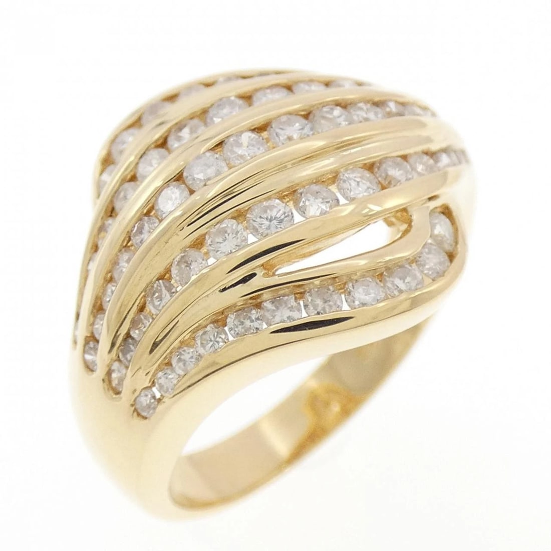 K18YG DIAMOND RING: K18YG Diamond Ring Brand: Unbranded Type/Style: Diamond Ring Material: K18 yellow gold, Color: Yellow Gold Size: US 6 1/2 Accessories: None Accessories Notice: When purchasing pre-owned goods, please