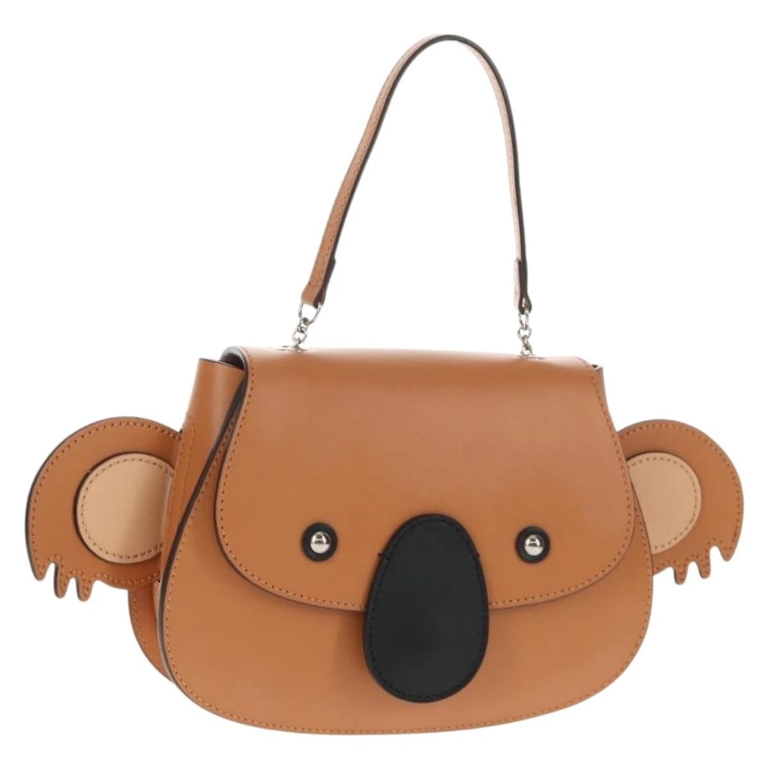 GUI CHILDREN'S KOALA HAND BAG LEATHER BROWN SILVER: GUI Children's Koala Hand Bag Leather Brown Silver Brand: GUCCI Type/Style: Hand Bag Material: Leather Color: Brown,Silver Size: Size(Inch)W12.6 x H6.3 x D1.6inch(Approx) Handle Drop:5.1inch(Approx)