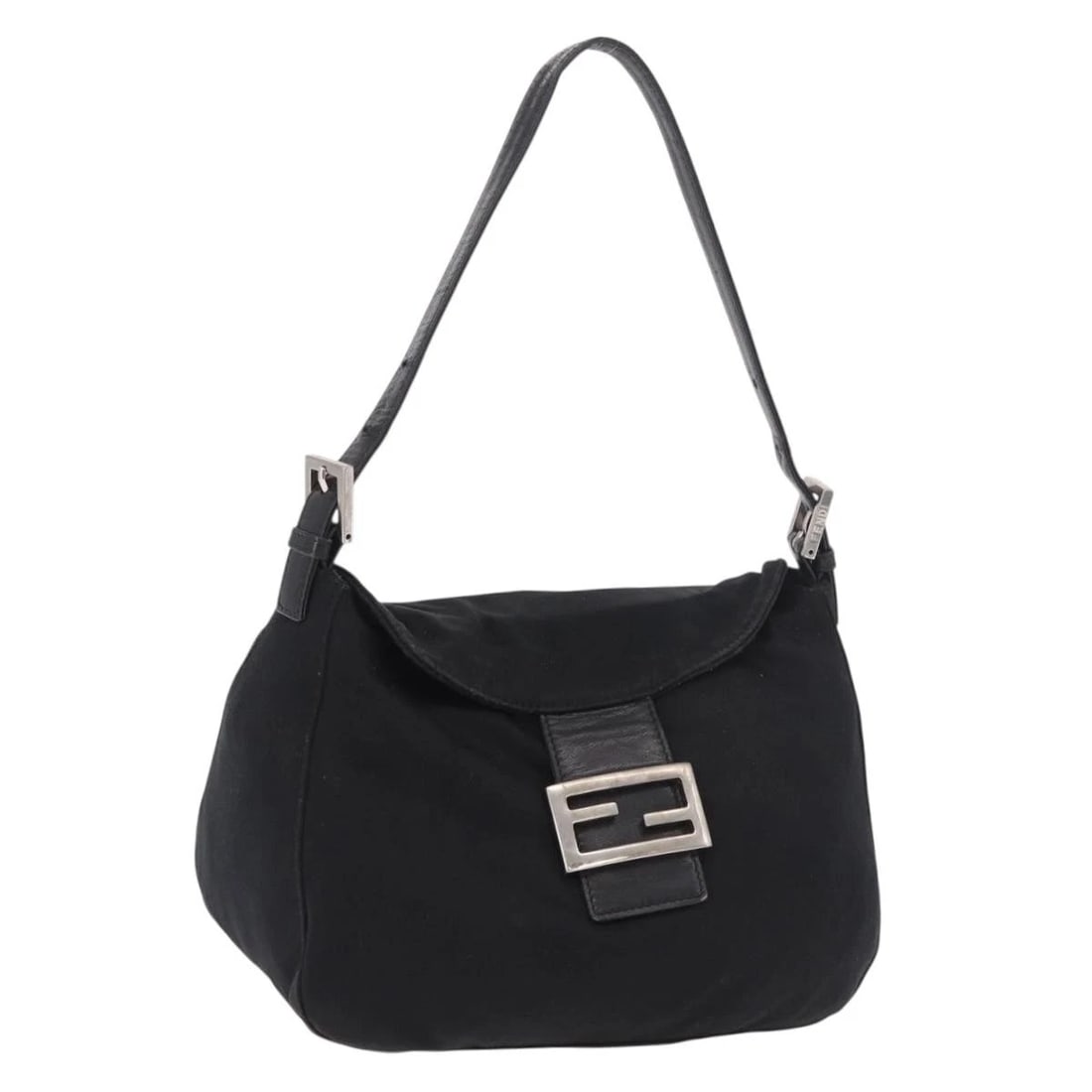 FENDI MAMMA BAGUETTE SHOULDER BAG COTTON JERSEY BLACK SILVER: FENDI Mamma Baguette Shoulder Bag Cotton Jersey Black Silver Brand: FENDI Type/Style: Shoulder Bag Material: Cotton Jersey Color: Black,Silver Size: Size(Inch)W10.2 x H7.9 x D5.5inch(Approx) Acces