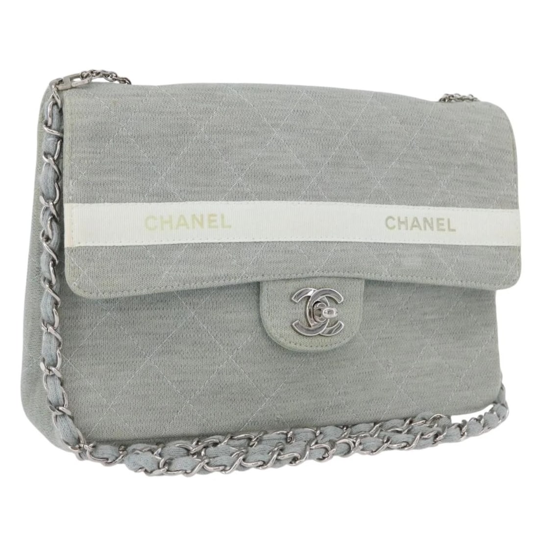 CHANEL MATELASSE 26 CHAIN SHOULDER BAG JERSEY GRAY SILVER: CHANEL Matelasse 26 Chain Shoulder Bag Jersey Gray Silver Brand: CHANEL Type/Style: Shoulder Bag Material: Leather Color: Gray,Silver Size: Size(Inch)W10.2 x H6.3 x D2.4inch(Approx) Accessories: N