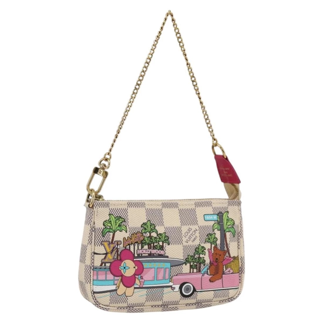 LOUIS VUITTON AZUR VIVIENNE MINI POCHETTE AESSOIRES: LOUIS VUITTON Azur Vivienne Mini Pochette Aessoires Brand: LOUIS VUITTON Type/Style: Accessory Pouch Material: Damier Azur Canvas Color: Damier Azur Size: Size(Inch) W3.5 x H3.5 x D0.0inch(Approx)